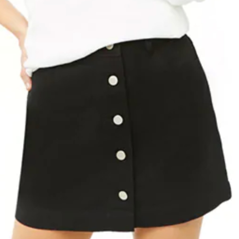 BRAND NEW Black, Button-Down Denim Skirt